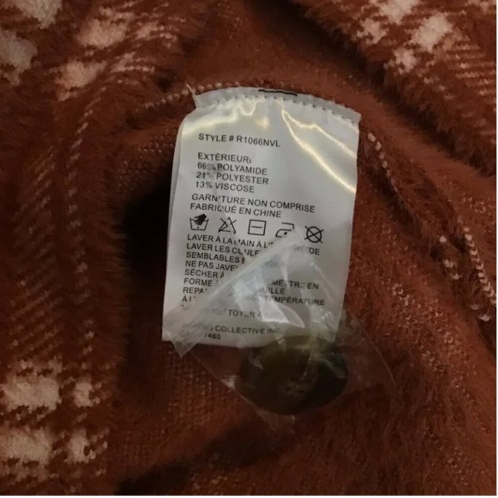 🍂🧡 Anthropologie NVLT Plaid Jacket • Rust/Terracotta Medium NWT • MSRP $269 - Picture 9 of 9